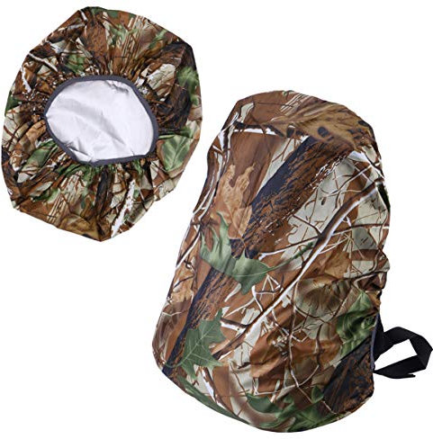 VALICLUD Regenschutz Rucksack 30l Camouflage Camouflage Rucksack Regenbedeckung Nylon Rucksack Cover Outdoor Rucksack Packungsabdeckungen zum Camping (Blatt) Tarnfarbe Rucksack Regenschutz