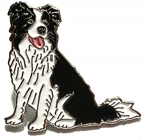 GBJUK Border Collie - Pin de solapa esmaltado con cierre de mariposa en la parte trasera