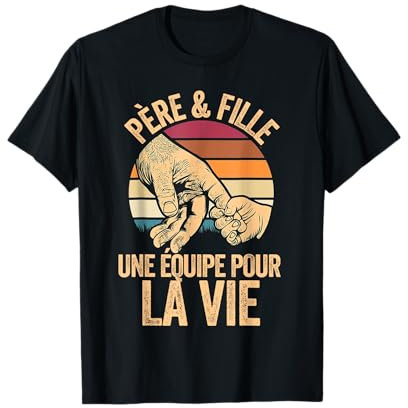 Papa Tee Shirt Fête Des Père Noël Cadeau Père et Fille T-Shirt
