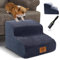 Myiosus Dog Steps for Sofa, Foam Dog Steps for Bed with Washable Cover & Non-Slip Bottom, 2-Step Small Pet Ramps for Dogs and Cats, 40x40x30 cm, Blue