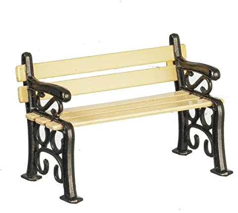 Melody Jane Dolls House Victorian Slatted Garden Bench Half Inch 1:24 Outdoor Furniture