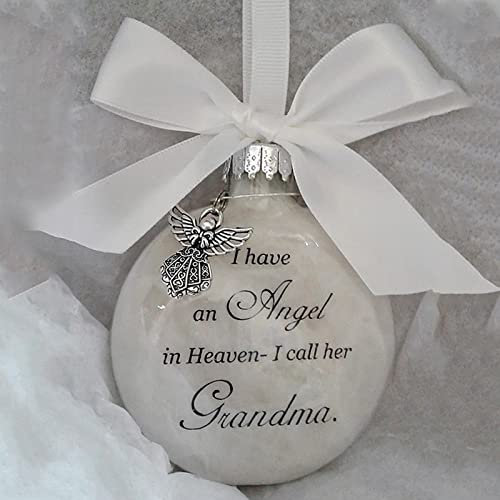 Weihnachten Gedenkkugeln Ornamente Federkugel I Have an Angel in Heaven mit kleinem Engel Weihnachtskugel Ornament, Mama Papa Sohn Tochter Weihnachtsbaumschmuck Hängedeko Oma