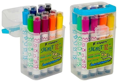Marker Signet mit Stempel 12 Farben