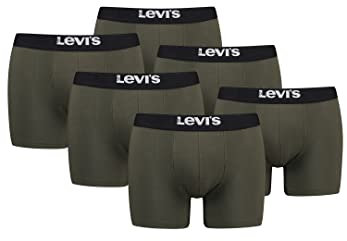 Levi's Herren Men's Solid Basic Boxers (6 Pack) Boxer Shorts, Farbe:Khaki, Bekleidungsgröße:S