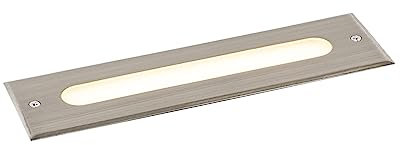 Qazqa - Modern Moderner Bodenstrahler Außen Stahl I Silber I nickel matt 30 cm inkl. LED IP65 - Eline I Außenbeleuchtung - Aluminium Rechteckig - I LED