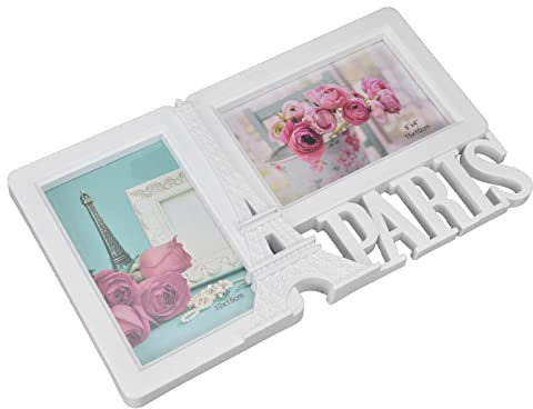Akozon 2 Stück Bilderrahmen Eiffelturm, Rectangle Photo Frame Collage Frame Eiffel Tower Home Dekorative Fotorahmen 2 Loch Hochzeit Bilderrahmen für Schlafzimmer Party