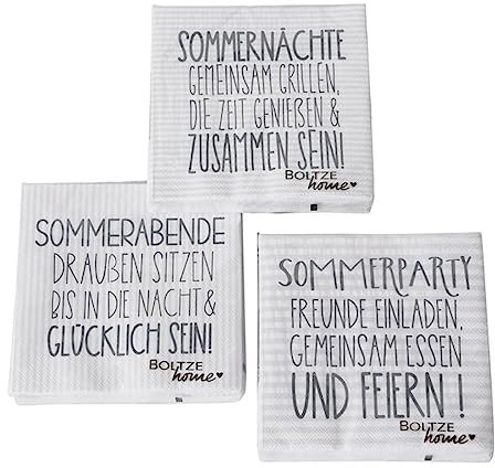 ReWu Servietten Sommerparty 3er Set 60 Stück Mit Spruch Tischdekoration Gartenparty Motivservietten Papierservietten