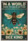 SUPERDANT Vintage Metal Signs Bee Tin Sign Bee Flower Signs and Plaque Funny Beer Signs Be Kind Sign Metal Wall Plaque Retro for Man Cave Home Vintage Decor 20x30cm