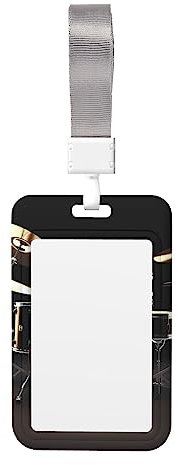 Cool Drum Set ID Badge Holder with Lanyard Belt, Waterproof Lanyard Card Protective Cover Doctors Nurses Office Staff