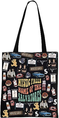 JTOUK Vampir-Tasche, Mystic Falls Tote EU, 13.78 inch x 14.96 inch, Large, Unisex, Erwachsene Vampir-Fans