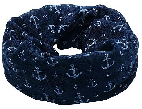 Soul-Cats 1 Kinderloop Halstuch Schal mit maritimen Ankermotiven in dunkelblau