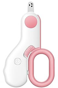 MiOYOOW Coupe Griffes pour Chat Professionnel, 2mm Trou de Coupe Circulaire Coupe-Ongles pour Chat Outil de Toilettage pour Chien avec Lumière LED pour Chat Chaton Chien