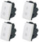 Set di 4 Pezzi Interruttore Bipolare 16A, 250V Compatibile Con Bticino MATIX BIANCO (Interruttore Bipolare 3003M, 4)