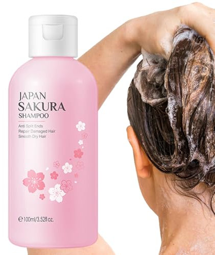 Sakura Japanisches Shampoo | 100 ml voluminöses Kopfhautshampoo - Shampoo zur Vorbeugung von Haarausfall für alle Haartypen, reinigt Haar und Kopfhaut gründlich und fördert das Haarwachstum Cenmoo