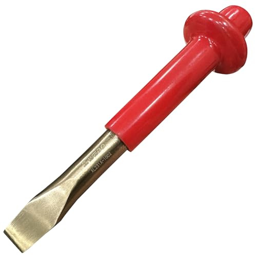 WEDO Non-Sparking Flat Chisel,Cement Chisel,Brick Chisel,Masonry Chisel, Concrete Chisel with Thickness Hand Guard,Aluminum Bronze,Length 200mm,Suitable for Petrochemical Industry, Garage,Boat
