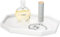 Shinowa 20cm Bandeja Octagonal Pequeña para Baño, Bandeja Decorativa de Resina para Perfume, Organizador para Anillos de Joyería, Bandeja de Baño para Velas, Perfume, Jabón, Champú,Blanco Leche