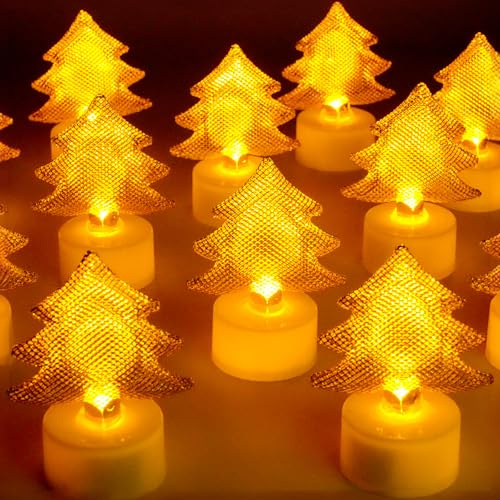 HAIDOLIANG 6PCS Christmas Tree Tea Lights Candles(Ironwork)