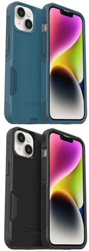 OtterBox iPhone 14 & 13 Commuter Series Case Bundle - Blue & Black, Slim Dual-Layer Defense with Secure Grip