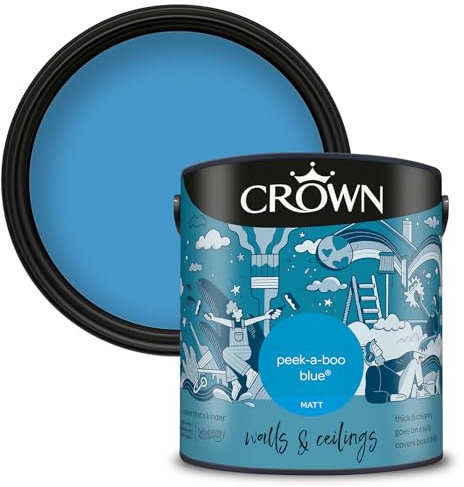 Crown Walls & Ceilings Matt Emulsion Paint, Size 2.5L, Peekaboo Blue