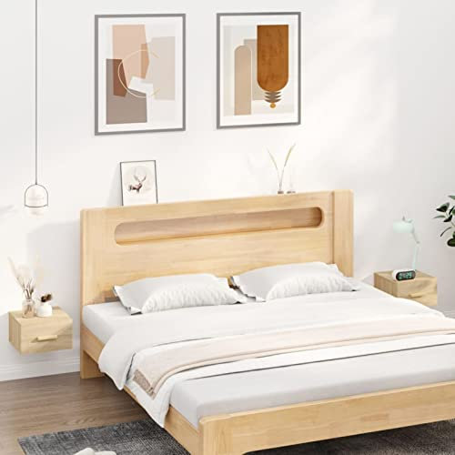 Iiaky Wand-Nachttische 2 STK. Sonoma-Eiche 35x35x20 cm Nachttisch Wandmontage HäNgende Nachtkonsole Wandregal Nachttische - 812841