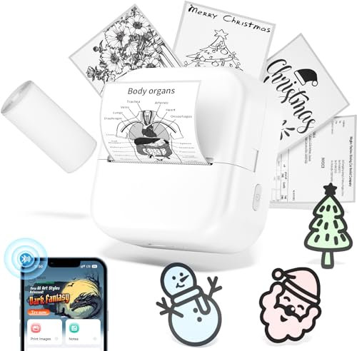 Phomemo Impresora de Pegatinas - Mini Impresora Fotográfica, Impresora Portátil Térmica Inalámbrica M02X, Impresora Portátil de Aprendizaje para Aprendizaje, Notas, Fotos y Entusiastas del Bricolaje