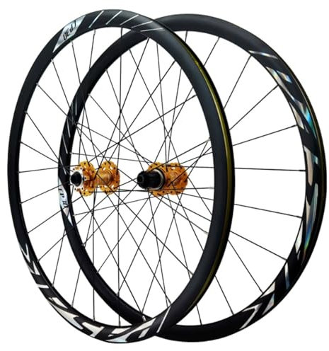 GEIRONV Aluminiumlegierung 29 Zoll/700C Rennrad Radsatz, Scheibenbremse 24H Steckachse/Schnellspanner Vorder Und Hinterrad Kompatibel mit 23C-45C Reifen(15 * 100mm/12 * 142mm,MS)