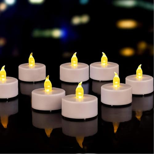 Tappovaly 100 Stück LED Teelichter,LED Flammenlose kerzen, Flackern Teelichter, elektrische Kerze Lichter Batterie Dekoration für Weihnachten, Weihnachtsbaum, Ostern, Hochzeit, Party