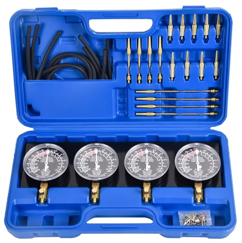 Motorcycle Fuel Vacuum Carburetor Synchronizer Carb Sync Balancer 4 Vacuum Gauges Tool, Motorbike Carburettor Balancing Tuner Kit