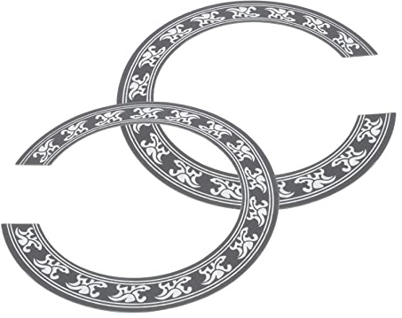 SHOWERORO Pvc Schalllochrosette 2 Stück Für Klassische Akustikgitarre Dünner Pvc Aufkleber Langlebig Und Verschleißfest 41 Zoll Dekorativer Gitarren Schallloch Inlay Aufkleber Für Gitarrenliebhaber