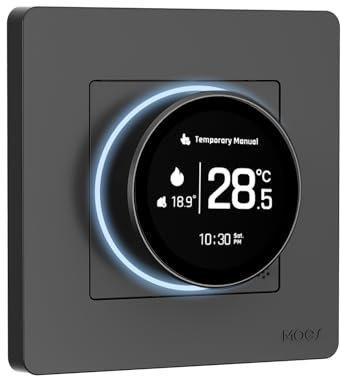 MOES Smart ZigBee Thermostat Boiler, Room Thermostat Underfloor Heating Programmable (MOES Hub required) Compatible with Apple Home/Alexa/Google Home, Smart Life/Tuya App, Grey