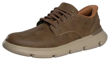 Skechers Men's Slip-Ins Garza Leather Trainers, Taupe, 10.5 UK