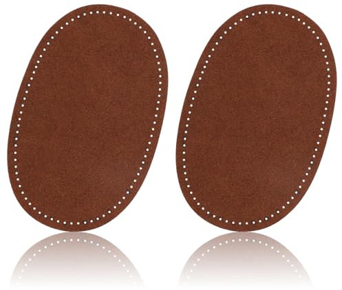 2 Stück Ellenbogenflicken für Pullover, Ovale Ellenbogenflicken für Kleidung Ellenbogenflicken aus Kunstleder zum Aufnähen Reparaturflicken für Pullover Jacken Daunenjacken Hosen (Braun)