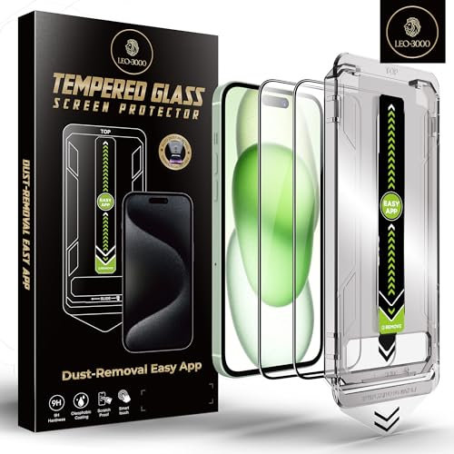 2-Pack | 9H Tempered Glass for iPhone 15 Plus Screen Protector (6.7''-inch) | HD Clarity | Edge-to-Edge Protection | One-Touch Install with Auto Dust-Elimination Kits, Precision Tool & Bubble-Free Fit