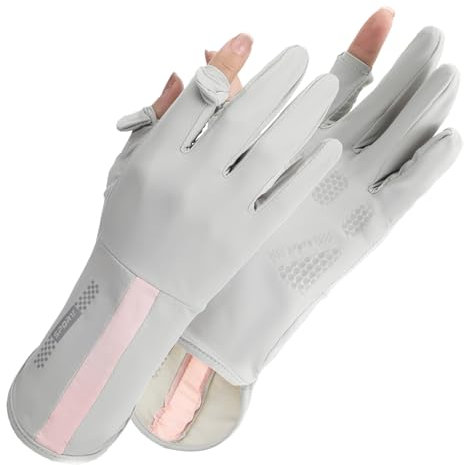 QFGasre 1 Pair UV Protections Gloves Full Finger UV Driving Gloves Sun Protecting Touchscreen Gloves Non Slip Breathable Summer Outdoor Gloves Thin Gloves Light Gloves Women Cycling Gloves