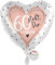 balloa Folienballon zum 60 Geburtstag, rosa Herz steht dir wunderbar, Helium-Ballon Geburtstagsgeschenk für Frauen, elegante Party Deko zum 60 Geburtstag Feier 33cm