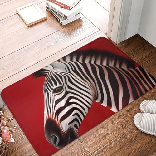 Badvorleger Zebra, 40X60Cm Sauberlaufmatte Rutschfester Eingangsmatte Antibakterielle Türmatte Für Porte D'Entrée Extérieur Intérieur