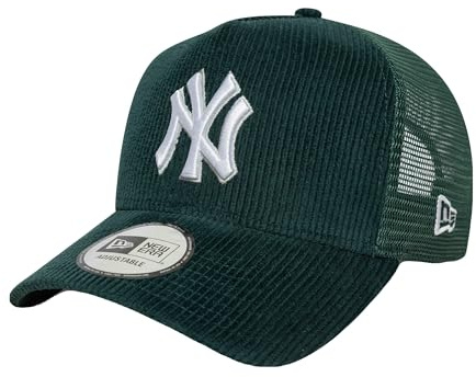 New Era Adult's 9Forty Trucker Cord MLB New York Yankees Trucker Baseball Cap Hat Dark Green