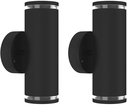 Kaitenv LED Wandleuchte 2 Pack Aussen, Aussenlampe für Wand, Außenlampe Außenwandleuchten für Hauswand Balkon Terasse, Up and Down, Keine Glühbirne Erforderlich
