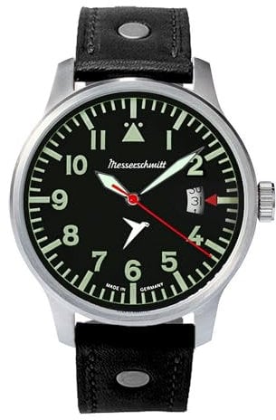 Messerschmitt Aristo Herren Uhr Fliegeruhr Automatik ME-6332ABD Leder
