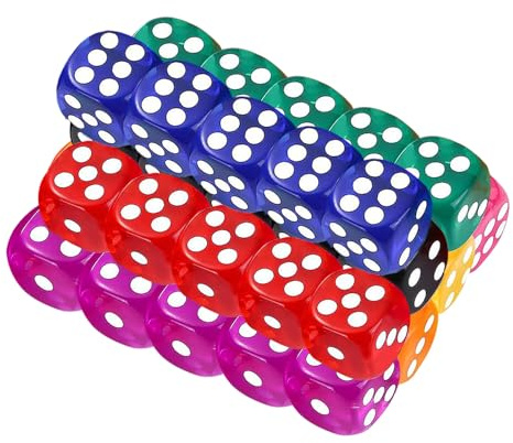 SSHUIKKAI 40 Stück Würfel Set, Würfel Bunt, Bunte Würfel, für Würfelspiele Tischspiele Bar Ktv Party(8 Farben)
