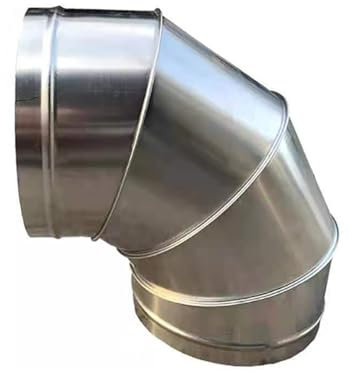 Codo de acero inoxidable for conducto de chimenea, adaptador de tubo de estufa, unión en espiral for conducto de ventilación de cocina, 100 mm-300 mm (150 mm)(200mm)
