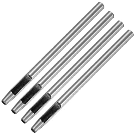 TIXIPEM 3.5MM Emporte-Pièce En Cuir [4PCS] - Emporte-Pièce Métallique Rond Pour Travail Du Cuir & Ceintures & Bracelets De Montre & Papier & Plastique - [Ton Argenté] Outils Ronds Creux