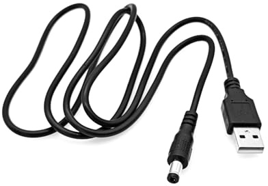 JZK 1M Cable alimentación USB a 5V 2A CC con conector jack 5.5 x 2.1 mm, cable carga repuesto para altavoz Bluetooth Minirig 3, para soporte vertical controlador consola Xbox 360 Slim con ventilador