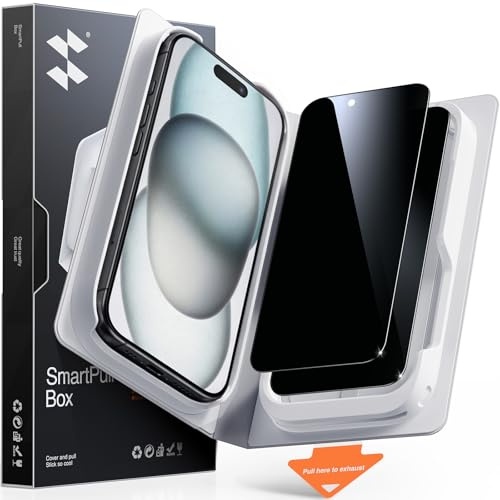 SMARTDEVIL 2 Pack MyView Sichtschutz für iPhone 15 Panzerglas | 28°Sichtschutz, 9H Panzerglas, Blasenfreie Installation, Bruchsicher, Face ID & Hüllenkompatibel, mit SmartPull Box