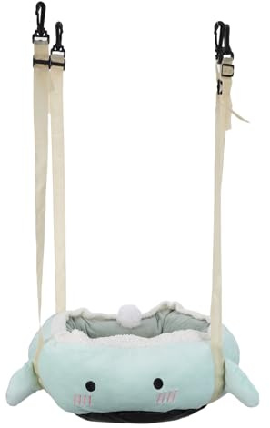 DECHOUS Hamaca para Gatos Colgante Pequeña Transpirable de Felpa Sistema de Suspensión Seguro para Jaulas y Ventana, Cama Cálida y Portátil Adecuado para Cachorros y Mascotas