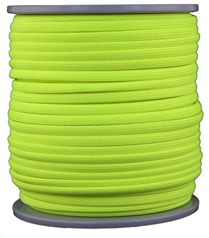 Gepolight ® Leuchtschnur Fb. neon-gelb Ø ca. 6mm – 60 Meter – 100% Polyester B1 – leuchtet genial unter Schwarzlicht/Blacklight