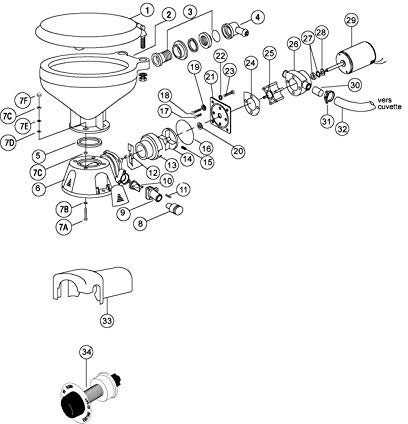 Centrif. Impeller (37010) jabsco Service Kit Toilette