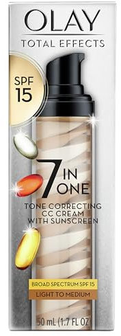 Olay CC Cream - Total Effects Tone Correcting Moisturizer with Sunscreen Broad Spectrum LSF 15 (Anti Aging & Tint) aus USA (Light To Medium)