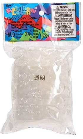 Choon 's Design LLC Offizielles Rainbow Loom CLEAR JELLY 600 Latex Free (24 C-clips)