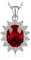JewelryPalace Ovalschliff 2.5ct Echt Garnet Prinzessin Diana Kate Middleton Kette Anhänger, Schmuck Set Rot, Halsketten Damen Silber 925 Collier Edelstein Mädchen, Ketten für Frauen Geschenk 45CM